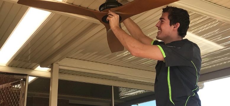 An Easy Switch Electrical electrician fixing a fan