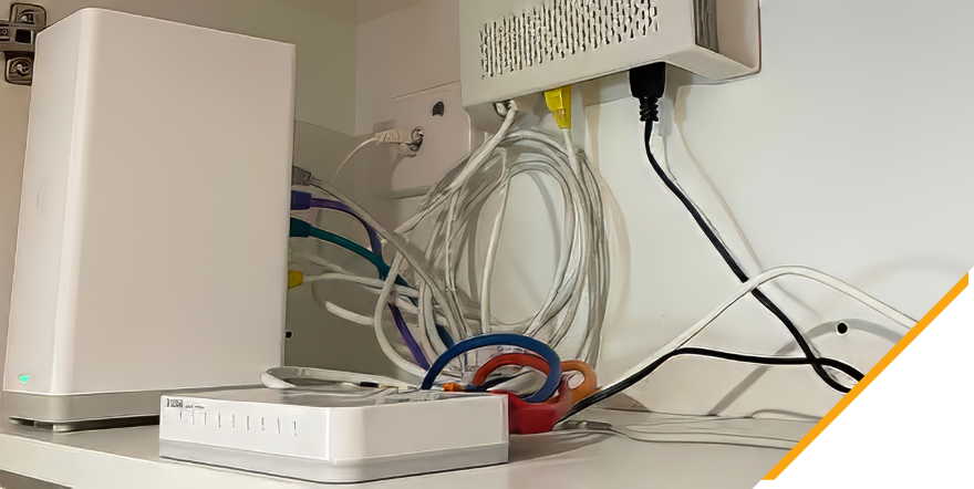 A new Internet data cable installation