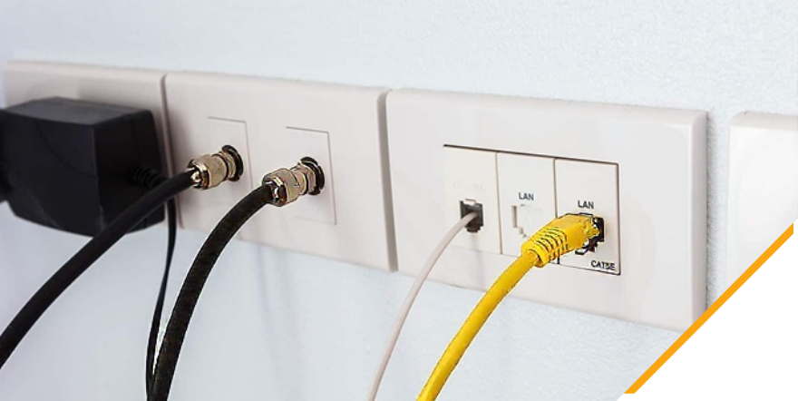 Newly installed data cabling sockets in a home office in Sydney