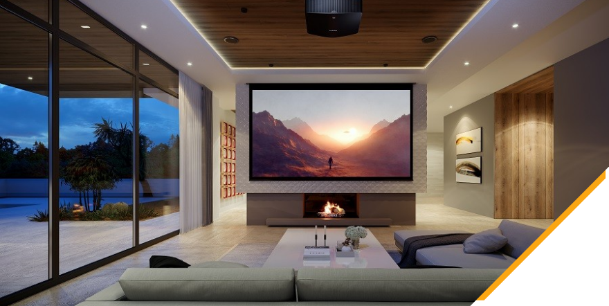 A residential multimedia room with data cabling installations